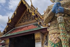 Blue faced statue, Bangkok